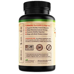 Nature's Base turmeric and ginger capsules shown for easy, daily dosing.