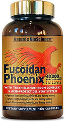 Nature's Bioscience Fucoidan Phoenix bottle with easy-to-swallow capsules for daily use