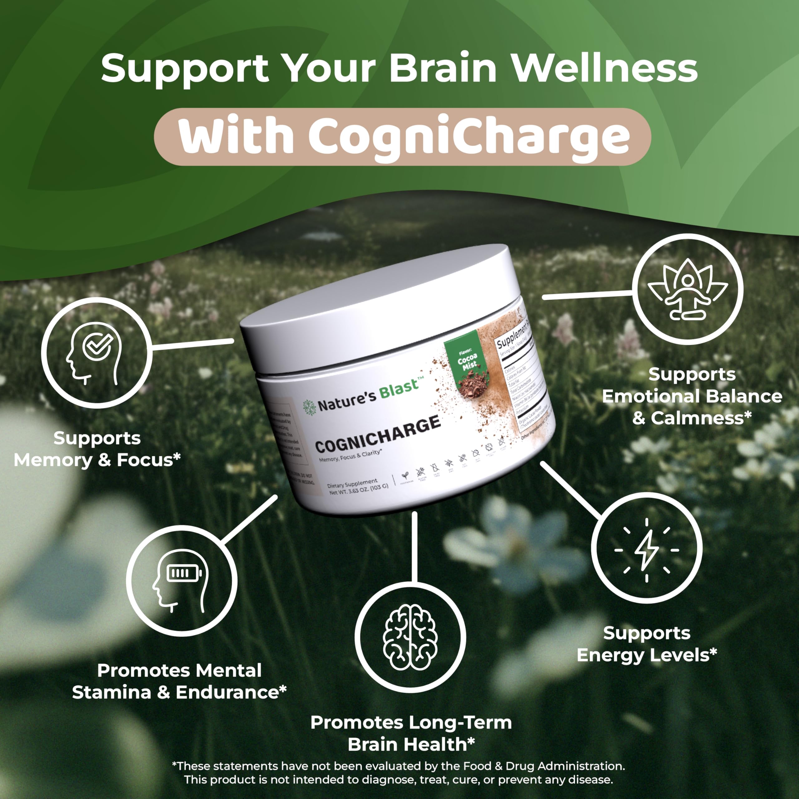 Alpha GPC and tyrosine components supporting clarity in CogniCharge