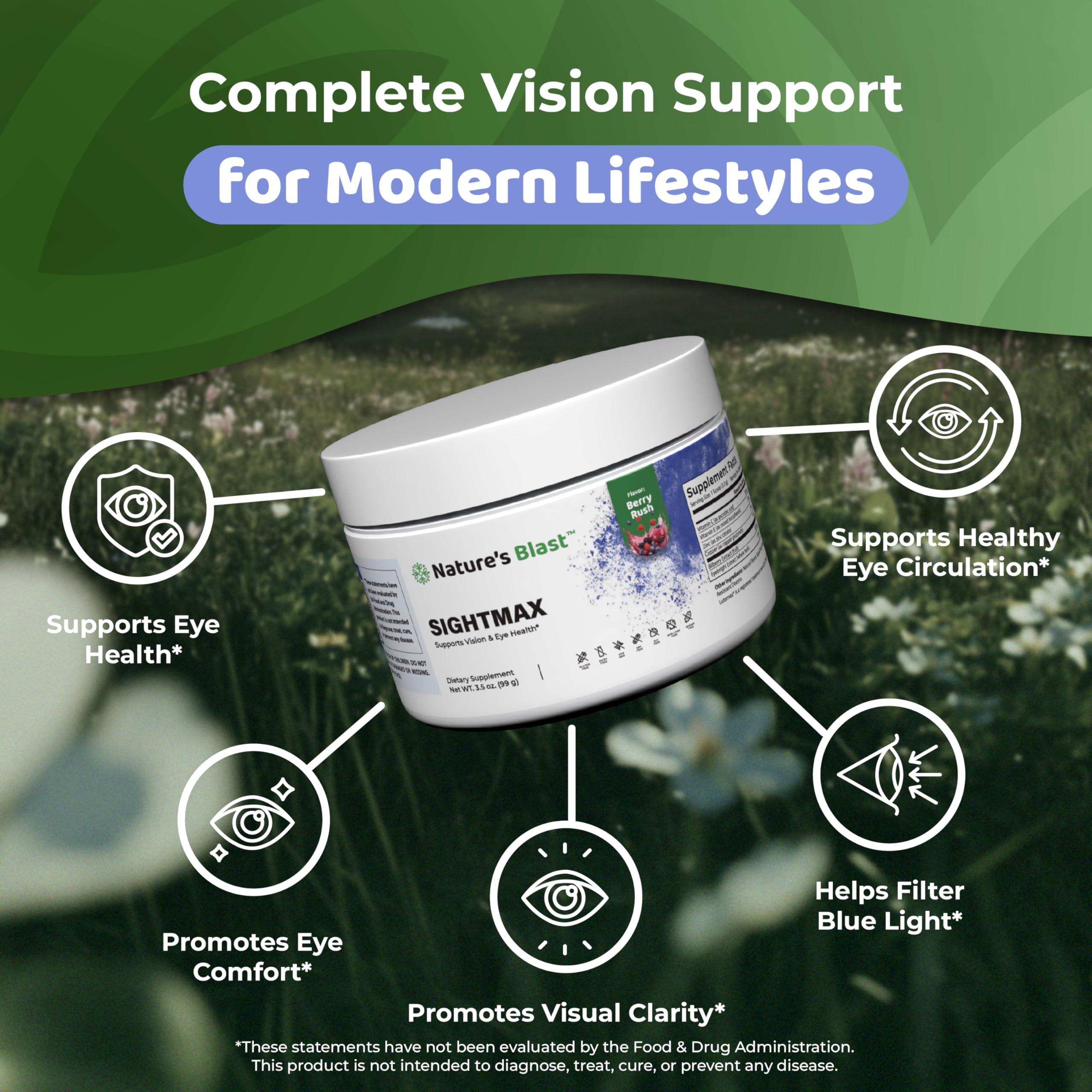 SightMax mixed with water reveals Berry Rush flavor and smooth texture.