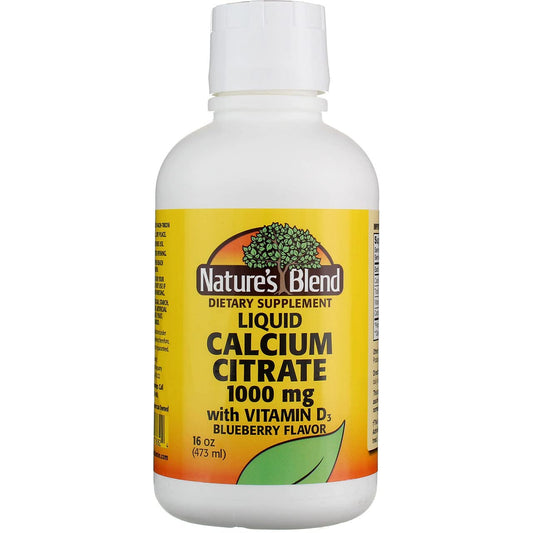 Nature's Blend Calcium Citrate D3 blueberry bottle ready for daily use
