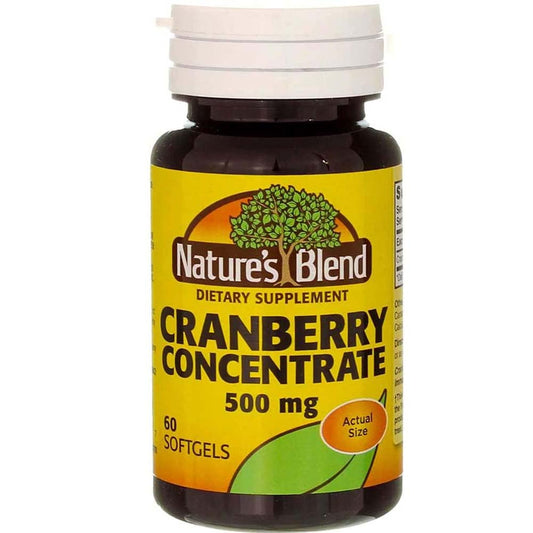 Nature's Blend Cranberry Concentrate soft gels bottle for easy daily use and storage