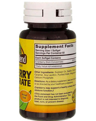 Nature's Blend Cranberry Concentrate soft gels with open cap for quick access