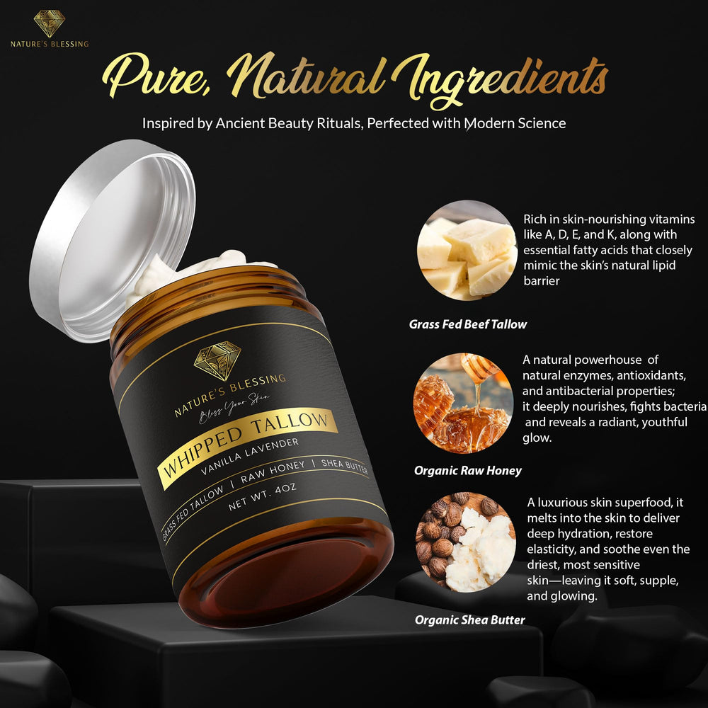 Eco-friendly packaging for Nature's Blessing beef tallow cream