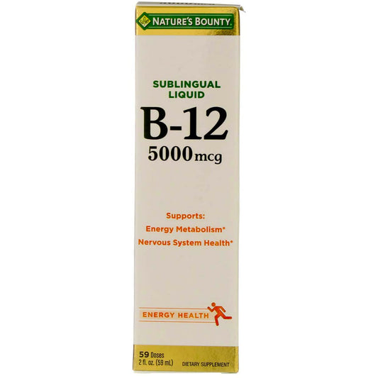 Nature's Bounty B-12 liquid bottle 2oz for daily energy support