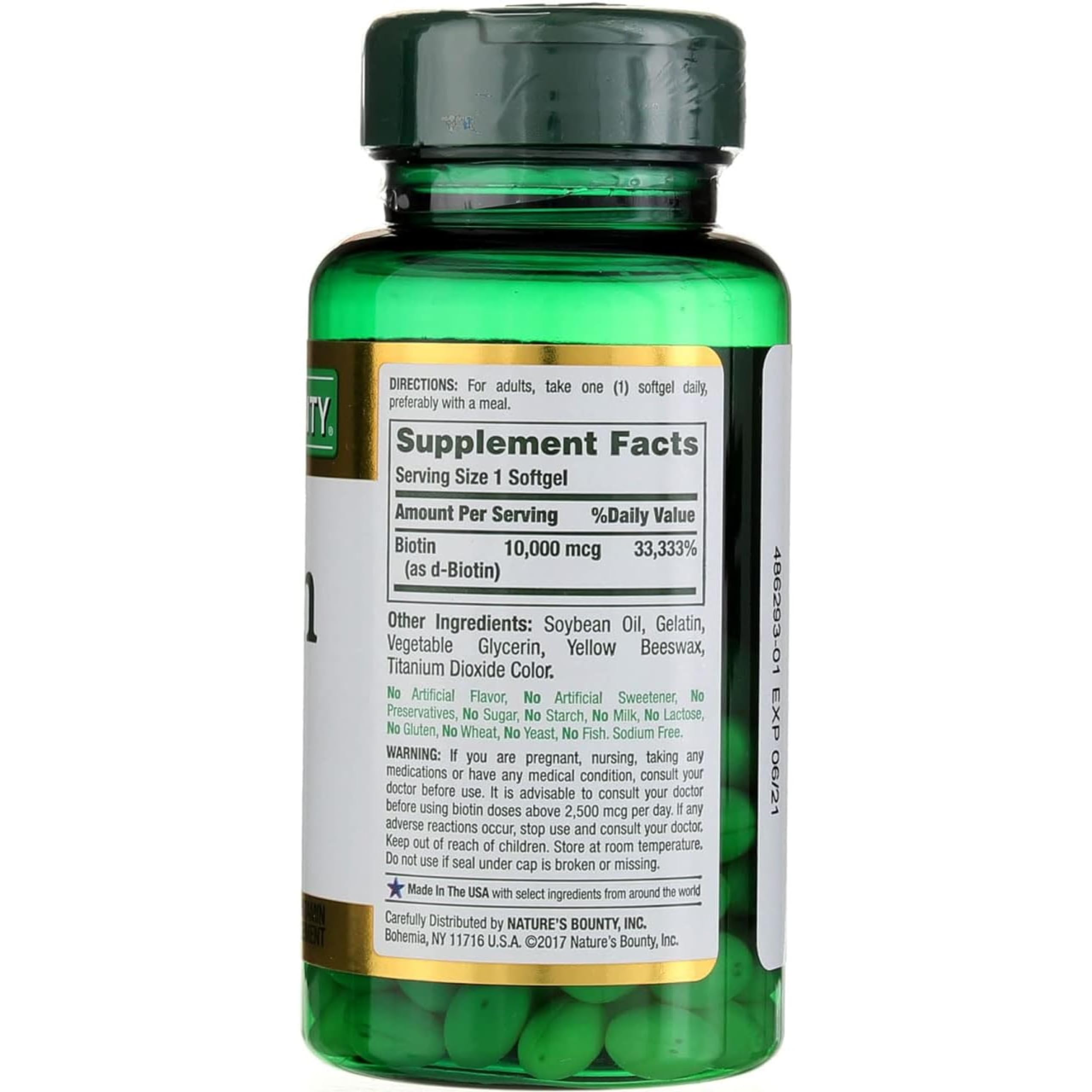 Nature's Bounty Biotin daily routine glass scene suggesting simple beauty support