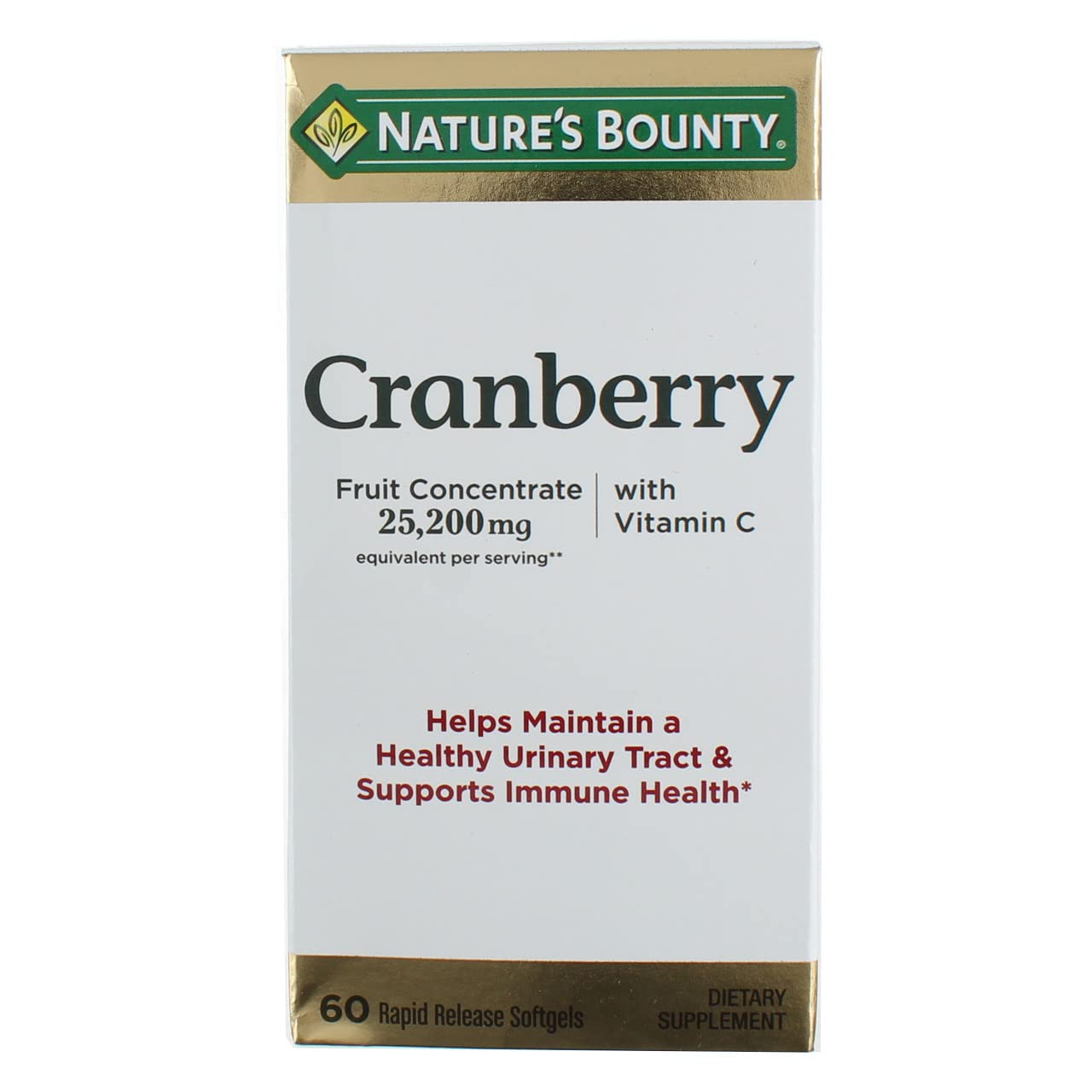 Nature's Bounty Cranberry soft gels bottle on shelf for daily wellness support