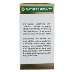 Label highlights Vitamin C and Vitamin E and 50:1 cranberry concentrate
