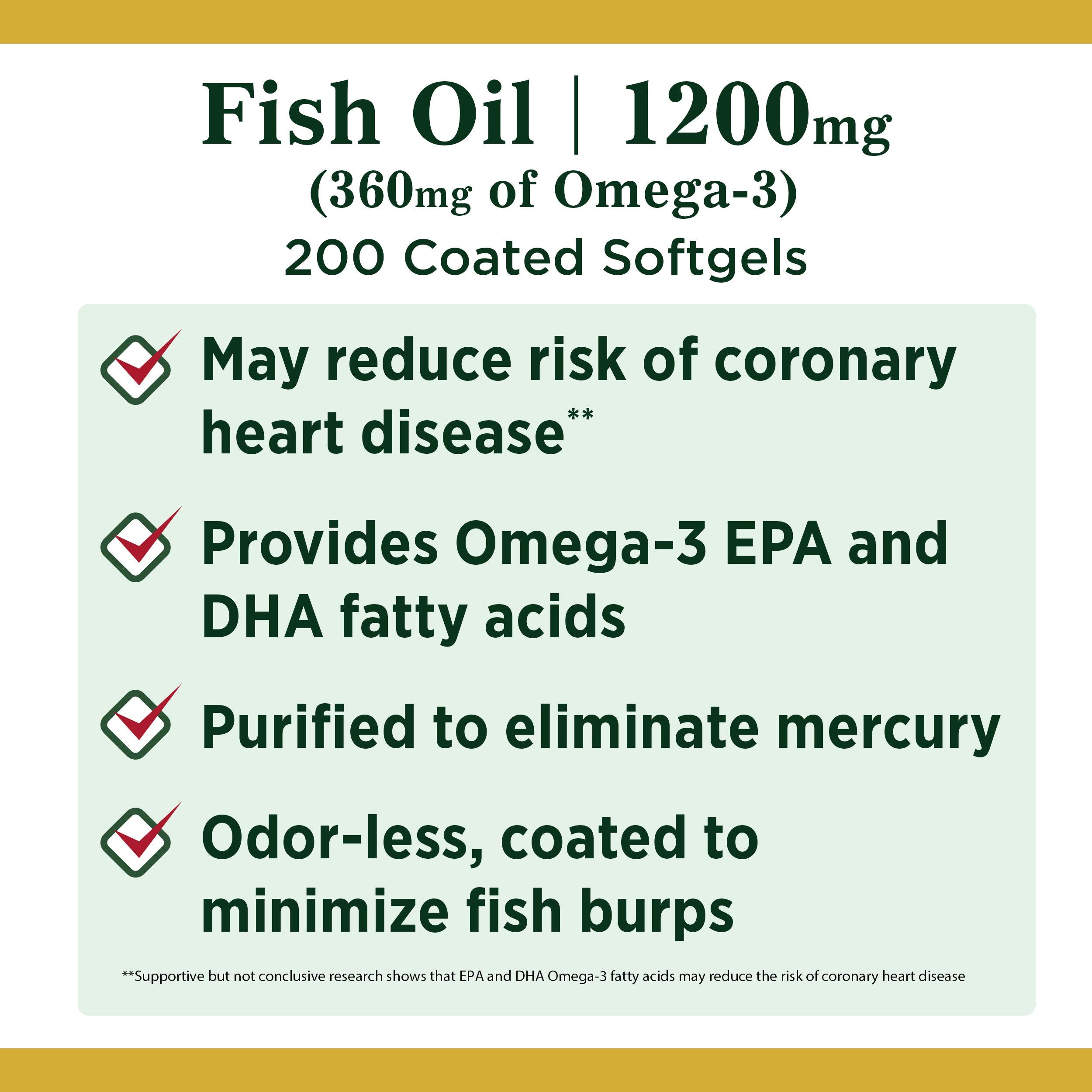 Nature's Bounty Fish Oil close-up of the softgels for easy intake.
