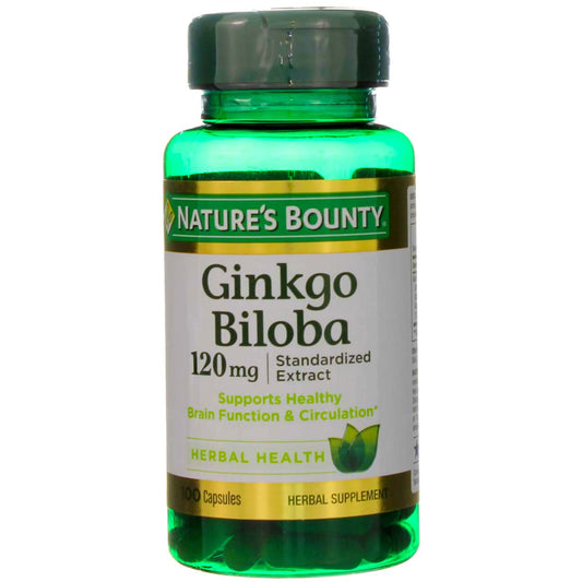 Nature's Bounty Ginkgo Biloba capsules close-up for a convenient daily supplement