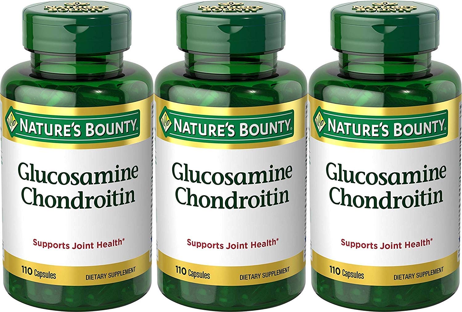 Nature's Bounty Glucosamine Chondroitin Complex bottle front supports joint health and flexible movement