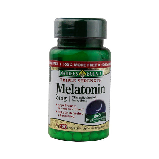 Nature's Bounty melatonin quick-dissolve tablet with cherry flavor supports easier sleep onset.