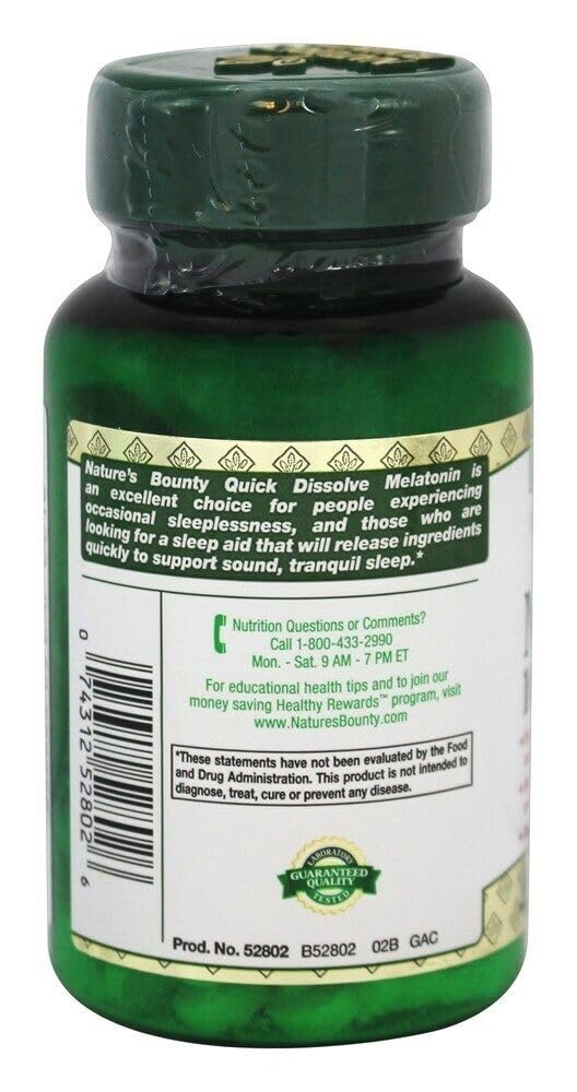 Nature's Bounty Melatonin quick dissolve 4-pack for convenient nightly dosing