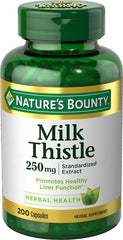 Nature's Bounty Milk Thistle capsules in bottle for liver support