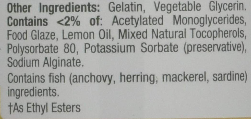 Mercury-purified Nature's Bounty Mini Fish Oil Softgels packaging highlights safety.