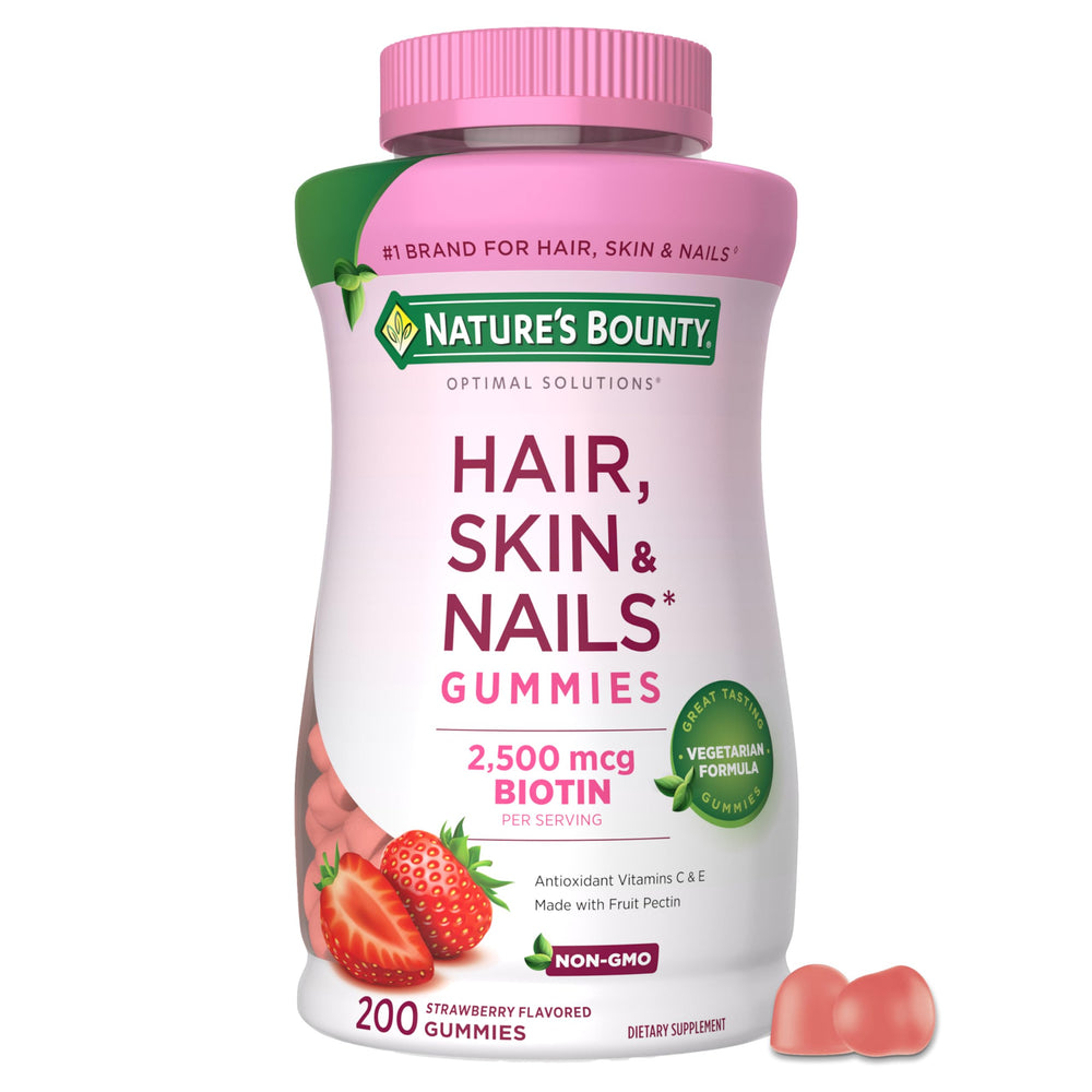 Nature's Bounty Optimal Solutions gummies bottle for daily beauty support