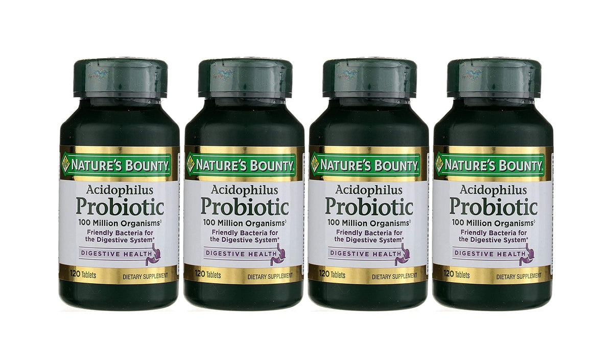 Nature's Bounty Probiotic Acidophilus tablet supports daily digestive balance.