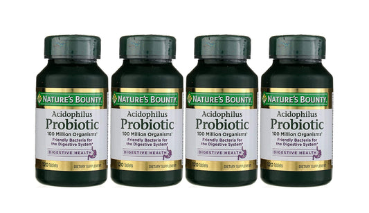 Nature's Bounty Probiotic Acidophilus tablet supports daily digestive balance.