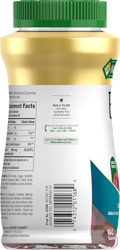 Nature's Bounty Vitamin B12 gummies packaging, non-GMO and gluten-free claim