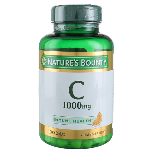 Nature's Bounty Vitamin C 1000mg bottle front view, three-pack for daily immune support.