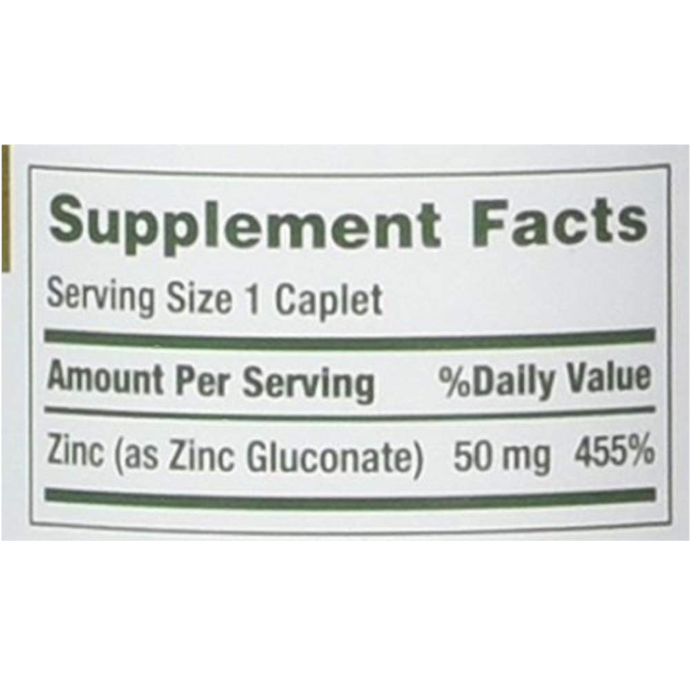 Pack of six Nature's Bounty zinc caplets boxed for convenience