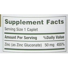 Pack of six Nature's Bounty zinc caplets boxed for convenience