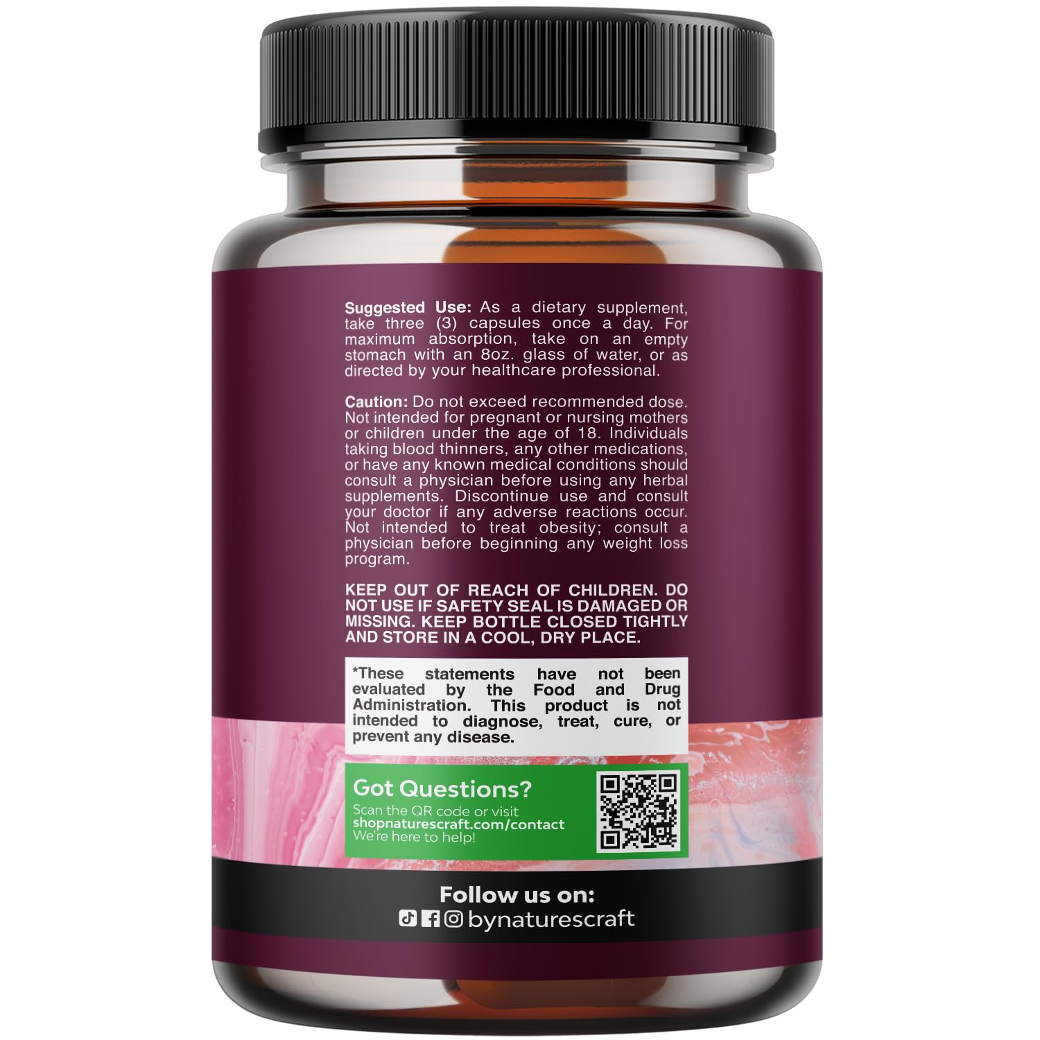 Natures Craft Advanced Multi Collagen capsules closeup showing easy-to-swallow hydrolyzed peptides.