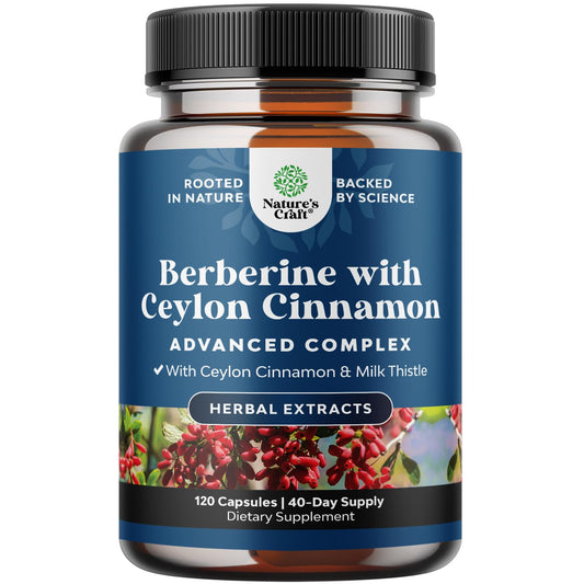 Natures Craft Balancing Berberine bottle image for daily heart and carb balance.