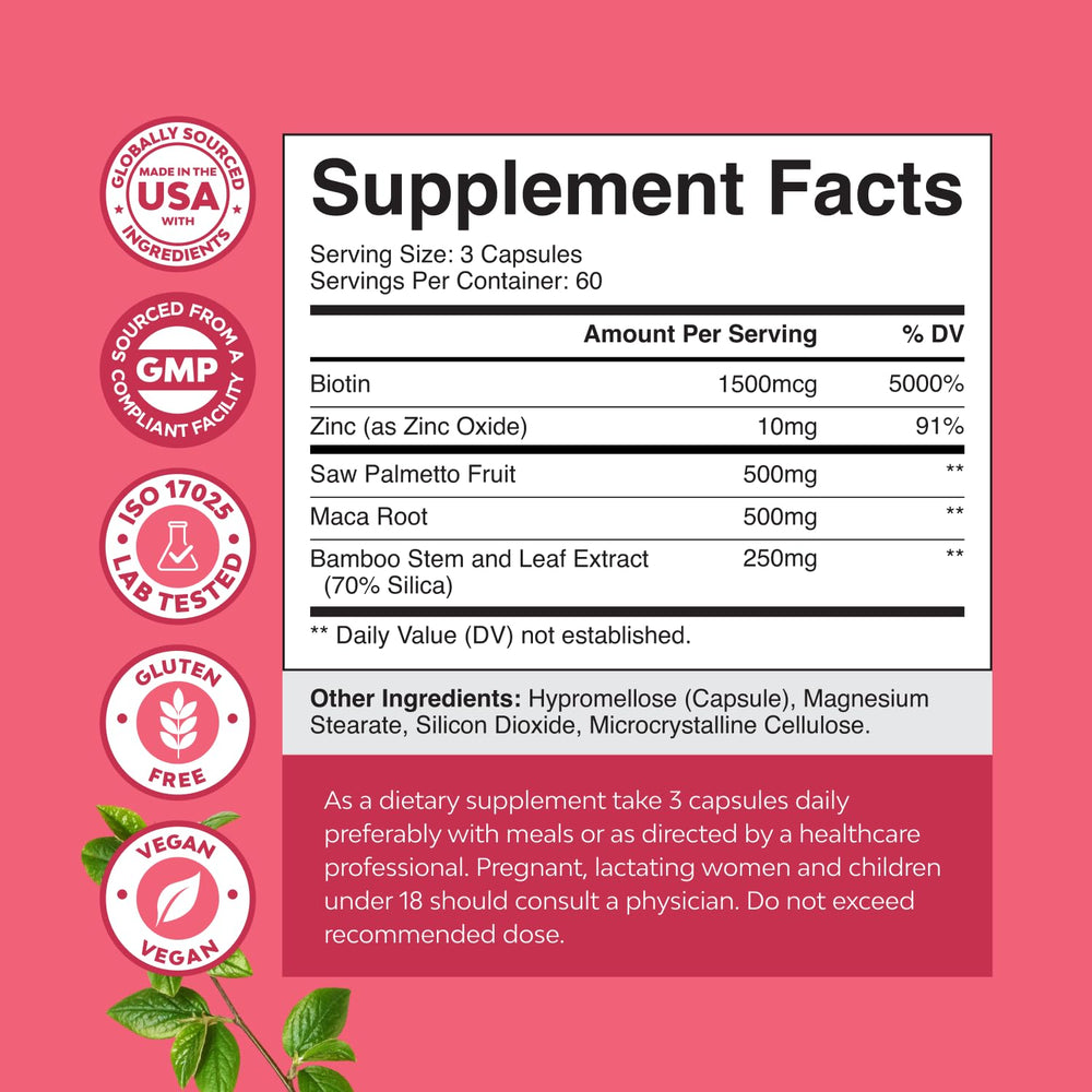Natures Craft bottle label detail highlighting 180-count supply