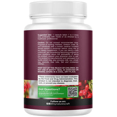 Natures Craft Cranberry Extract capsules close-up promoting bladder wellness.