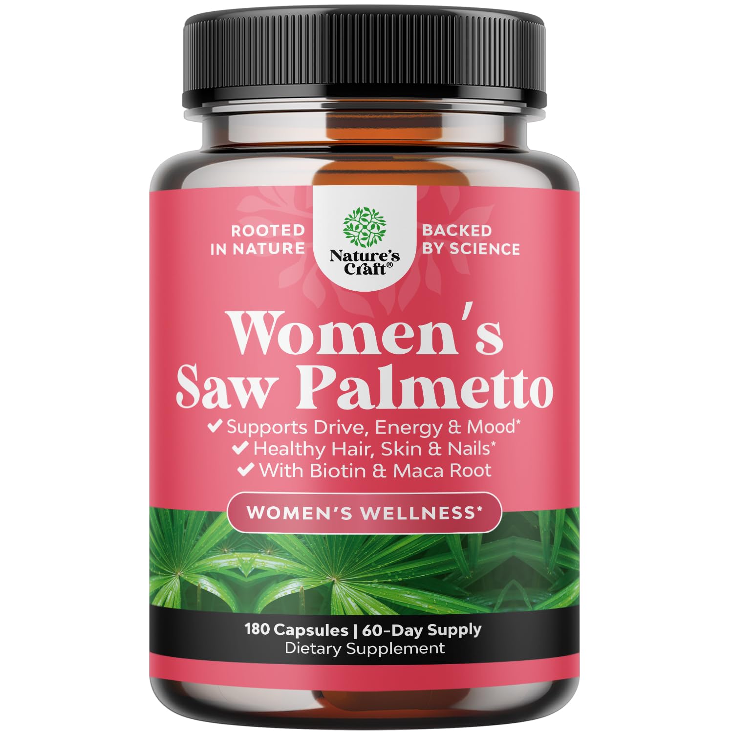 Natures Craft Extra Strength Saw Palmetto bottle for hair health support