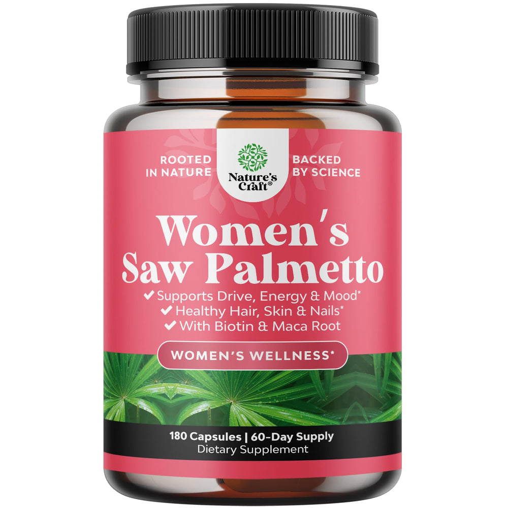 Natures Craft Extra Strength Saw Palmetto bottle for hair health support