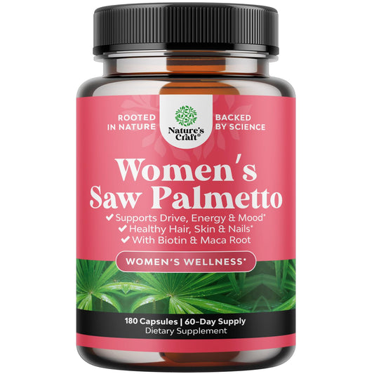 Natures Craft Extra Strength Saw Palmetto bottle for hair health support