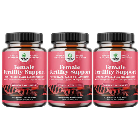 Nature's Craft fertility supplement bottle, shown for daily prenatal support.