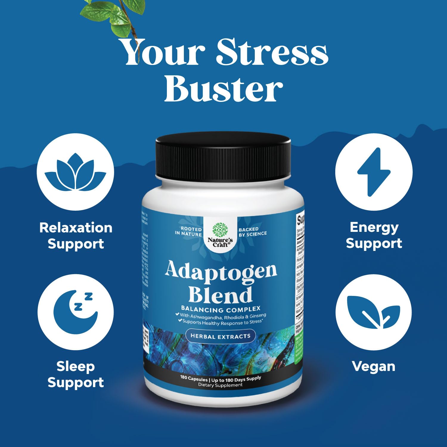 Nature's Craft Holy Basil capsules for gentle mood resilience