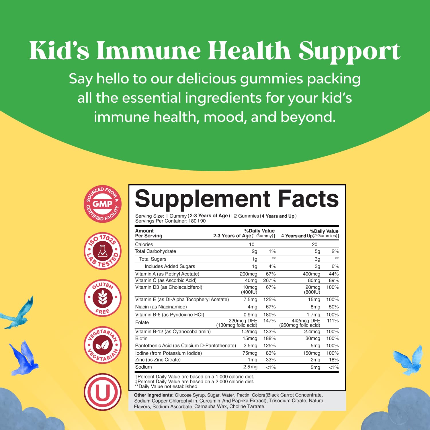 Jar of Natures Craft immune support gummies on a kitchen counter.