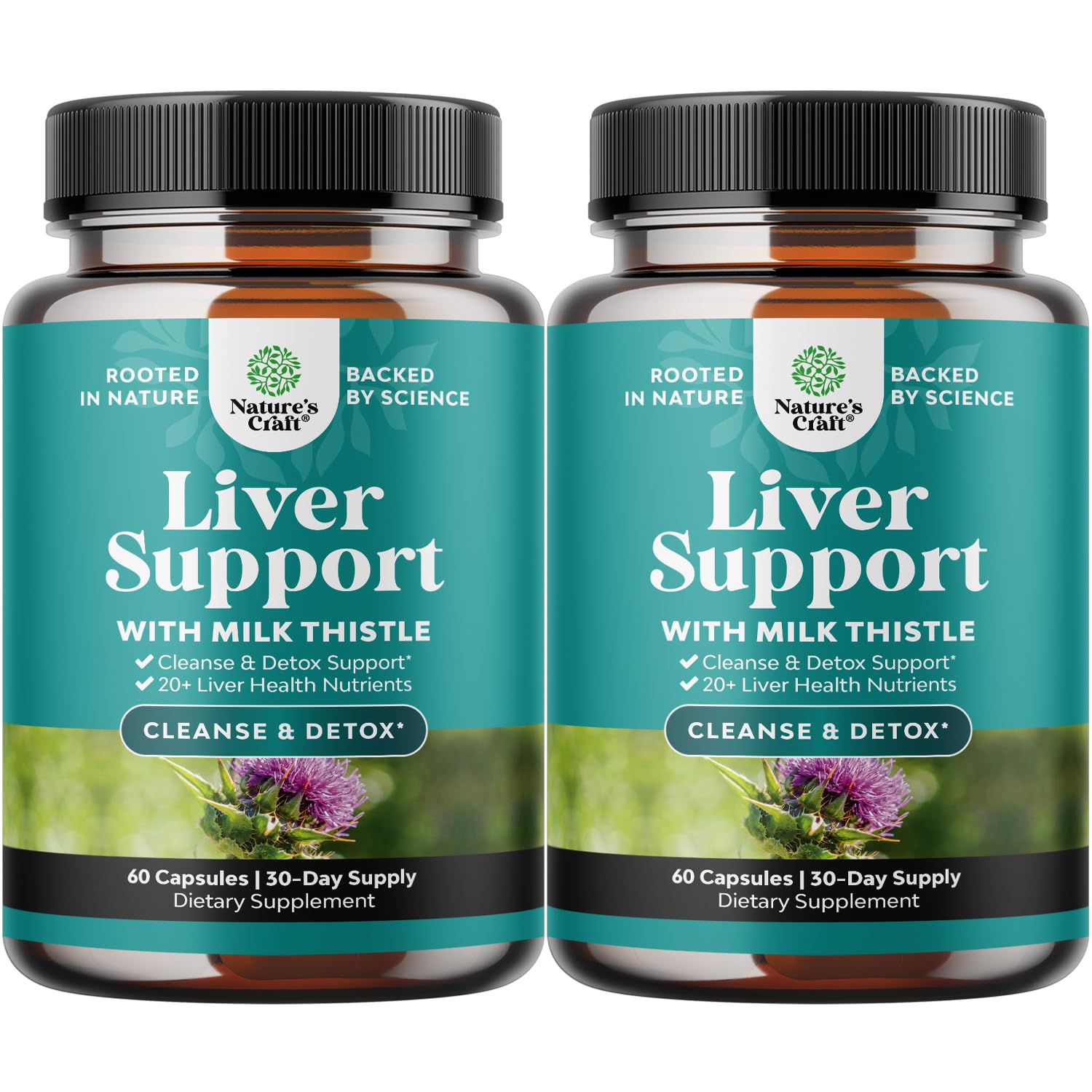 Natures Craft Liver Cleanse bottle with herbal capsules for daily liver support.