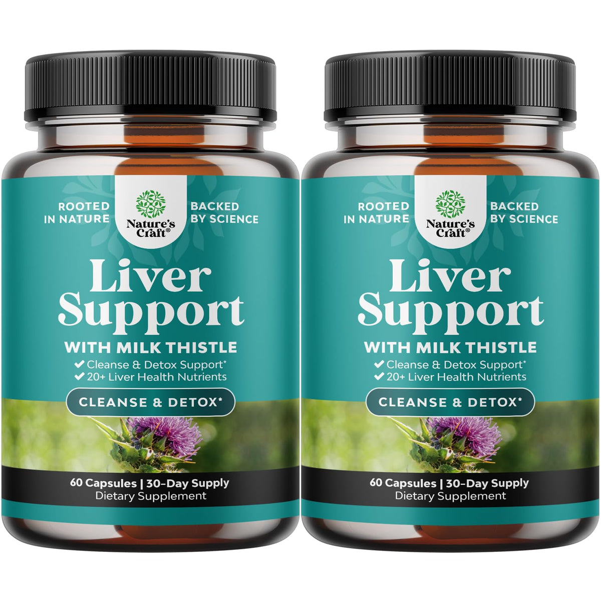 Natures Craft Liver Cleanse bottle with herbal capsules for daily liver support.