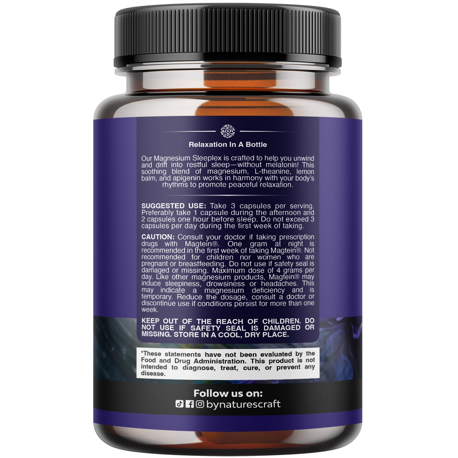 Natures Craft Magtein magnesium-threonate capsules ready for nightly routine.