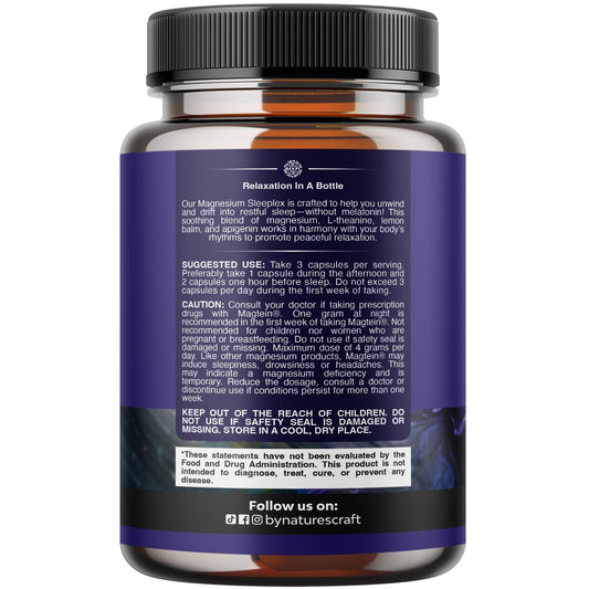 Natures Craft Magtein magnesium-threonate capsules ready for nightly routine.
