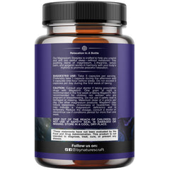 Natures Craft Magtein Mg L-Threonate capsules closeup highlights premium sleep support.