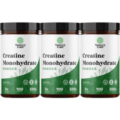 Natures Craft micronized creatine monohydrate powder – front-of-pack view emphasizing pure muscle fuel.