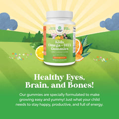 Vegan formula badge on Natures Craft Omega DHA Kids label.