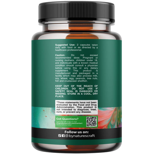 Close-up of Natures Craft Pancreatin capsules ready to digest meals.