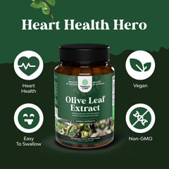 Open bottle of Natures Craft olive leaf extract capsules ready for daily routine