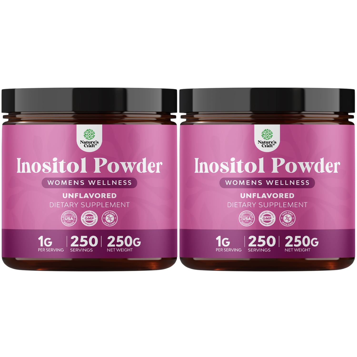 Nature's Craft Premium Inositol Powder bottle supports daily hormone balance