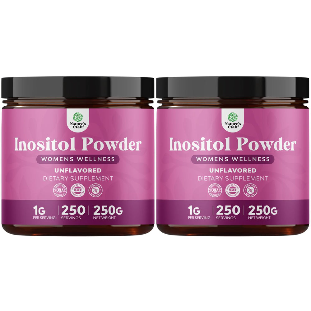 Nature's Craft Premium Inositol Powder bottle supports daily hormone balance
