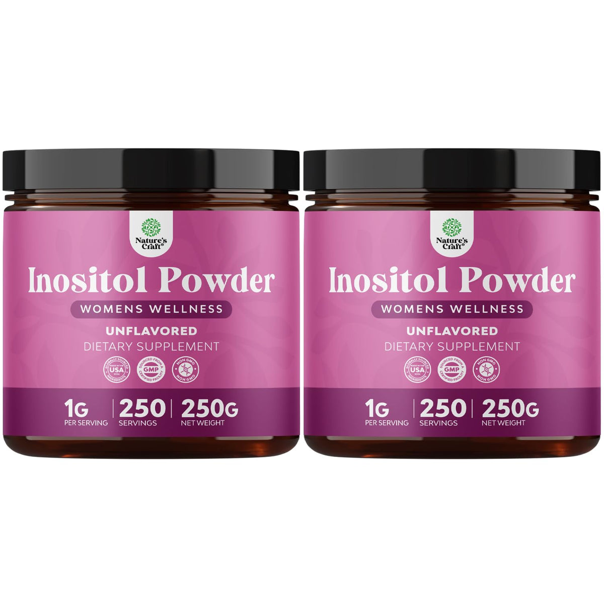 Nature's Craft Premium Inositol Powder bottle supports daily hormone balance