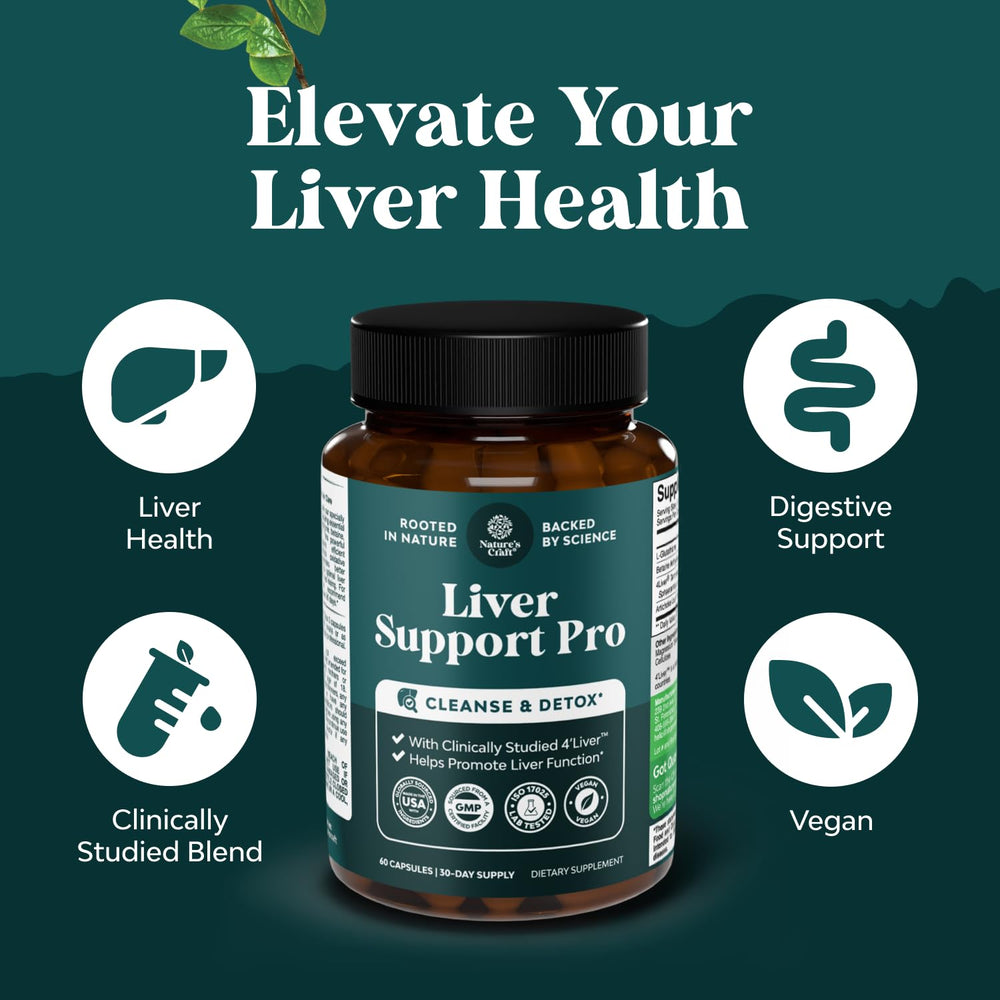 Natures Craft Liver Detox bottle closeup highlighting cleansing capabilities