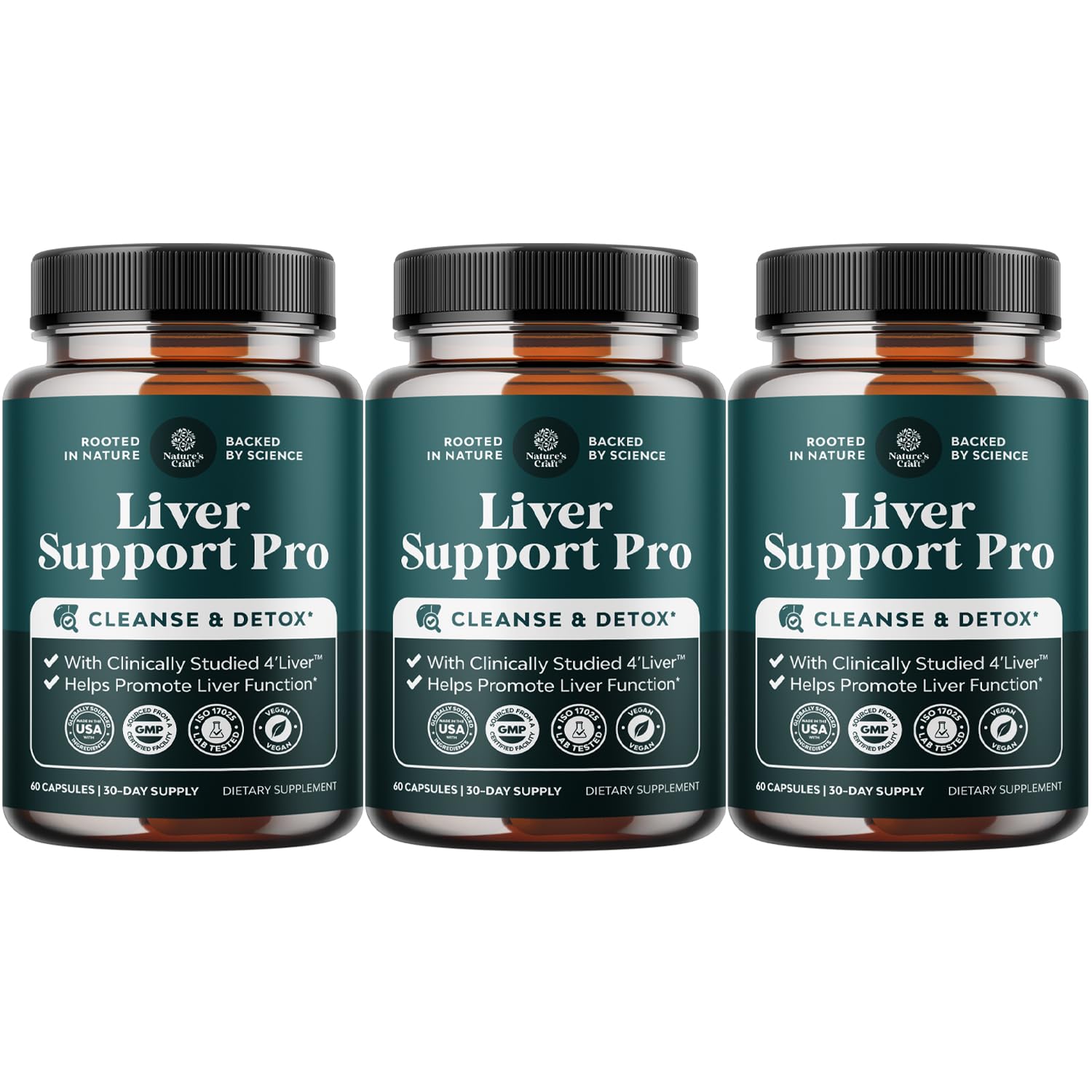 Natures Craft Pro Liver Support bottle with capsules for daily liver wellness